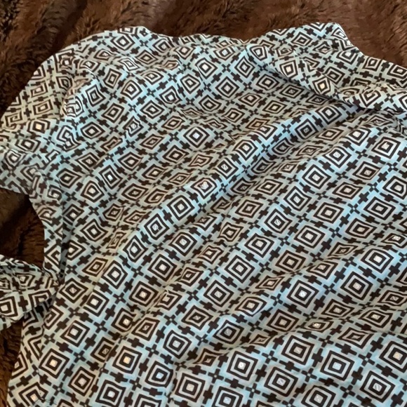 TORY BURCH COTTON TUNIC embellished sequins 12 med large black turquoise white - Picture 3 of 11